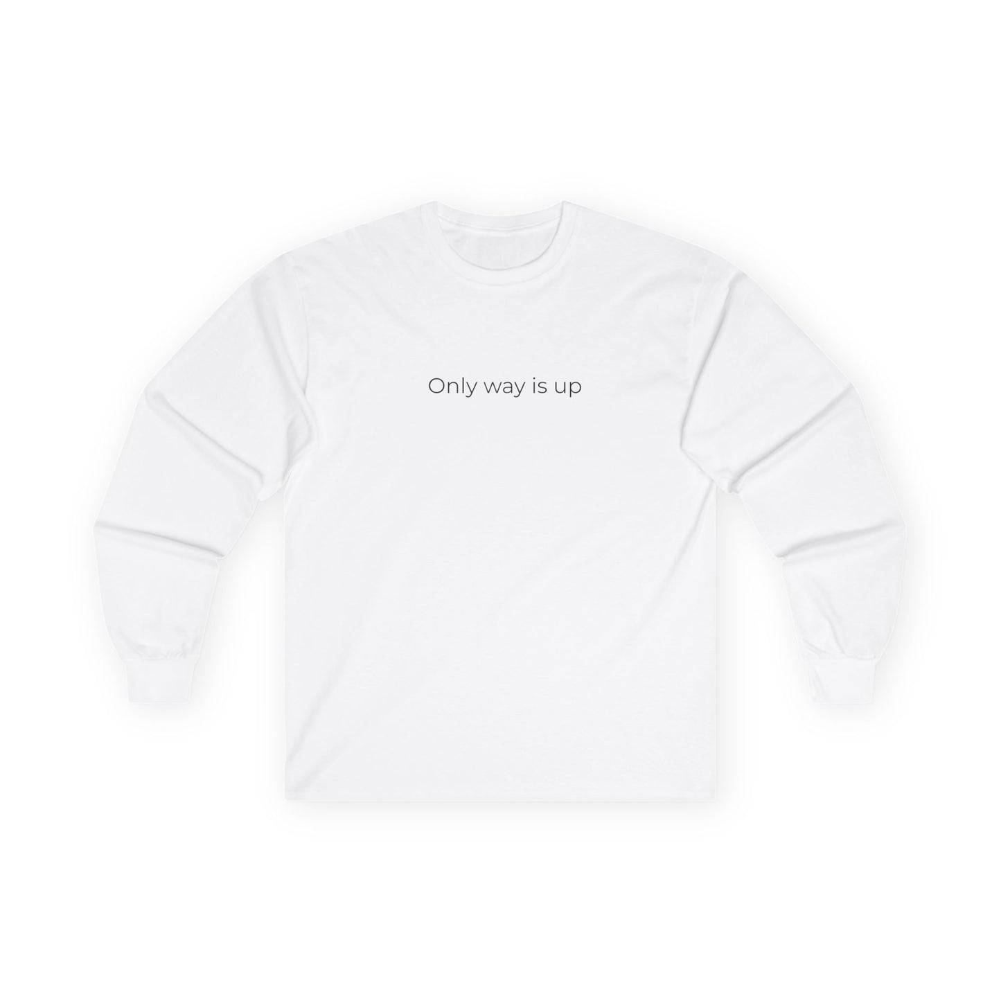 Inspiring Long Sleeve Tee - Only Way is Up, Motivational Shirt, Unisex Cotton Top, Gift for Creatives, Uplifting Casual Wear